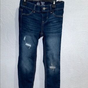 Dark Blue Distressed Denim Jeans